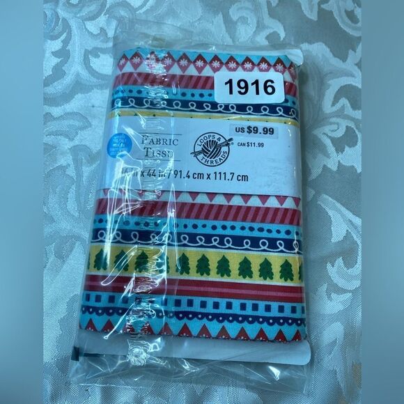 1917 - NWT Loops & Threads fabric tissu 1 yard of cotton fabric Christmas tree - Picture 6 of 7